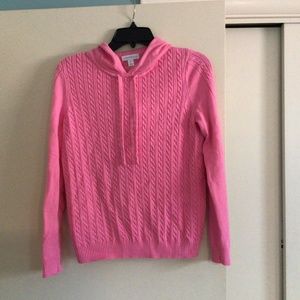 Charter club sweater, hooded, pink, size M